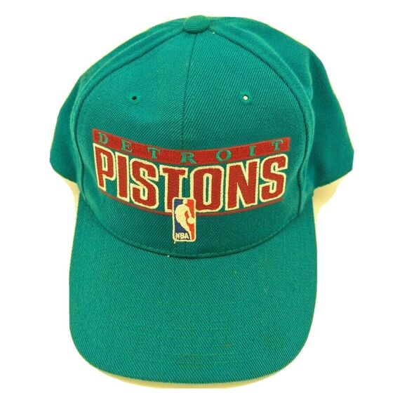 Vintage Detroit Pistons Sports Specialties NBA Teal Wool Blend Snapback Hat RARE